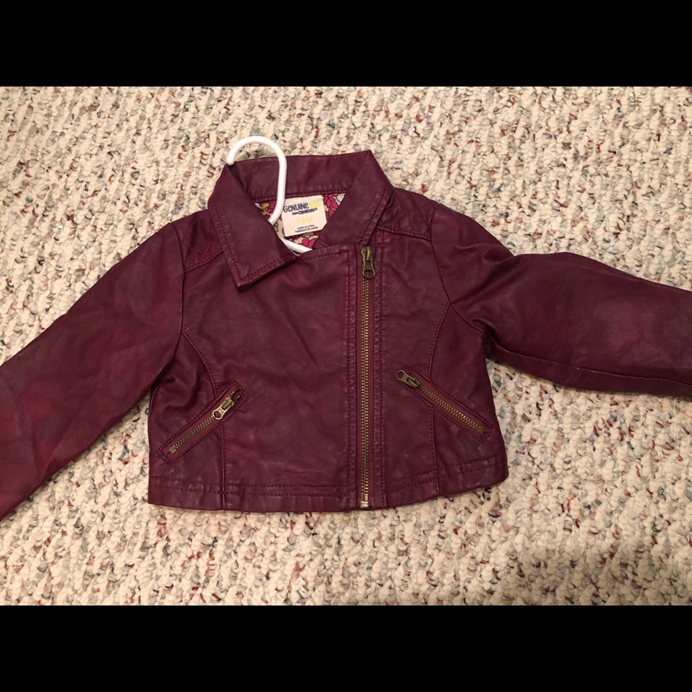 Pleather kids jacket